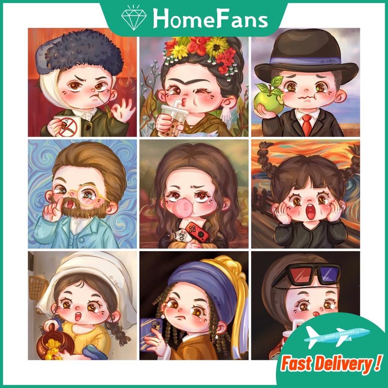 Bộ Tranh Đính Đá 5D Tự Làm 30x30cm / 40x40cm / 50x50cm Hình Tranh Van Gogh Trang Trí Nhà Cửa