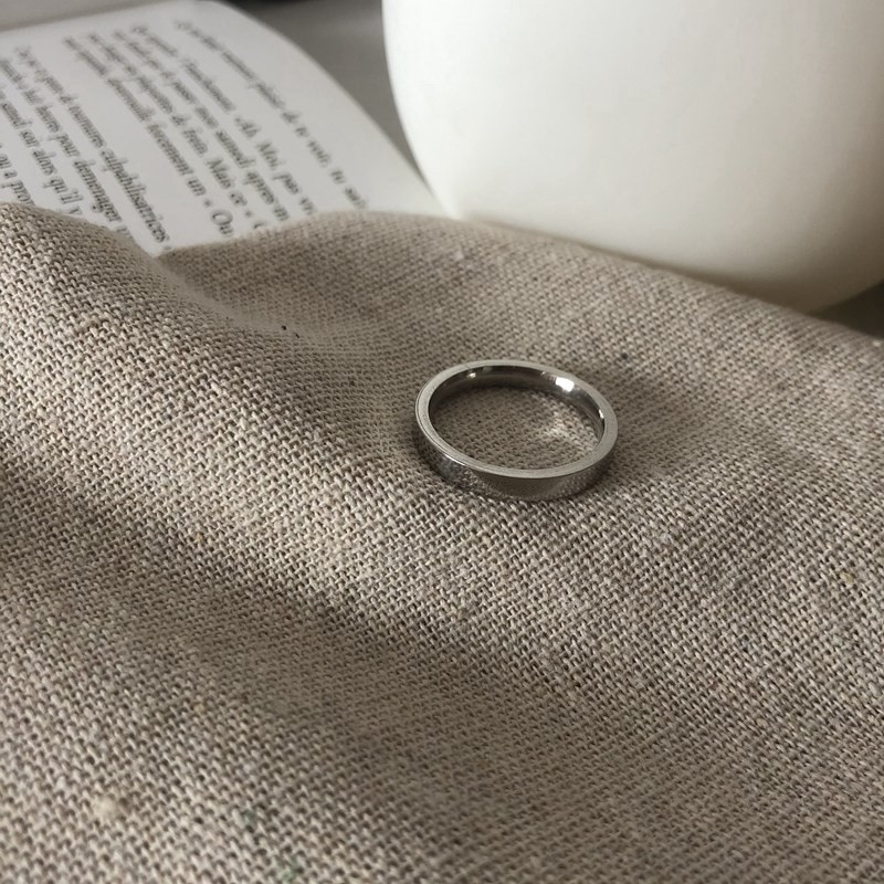 Nhẫn Nam Nữ Unisex Trơn Basic Plain Ring Asta Accessories Màu Bạc Đẹp - Nhẫn Cá Tính Titan Không Gỉ - Plain Ring Nhỏ