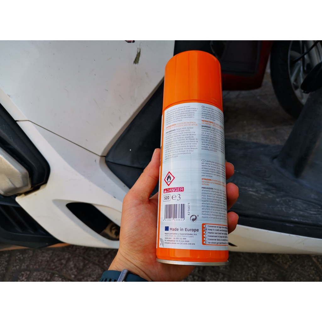 Chai Xịt Dưỡng Sên Rep sol Moto Chain Lube 400ml