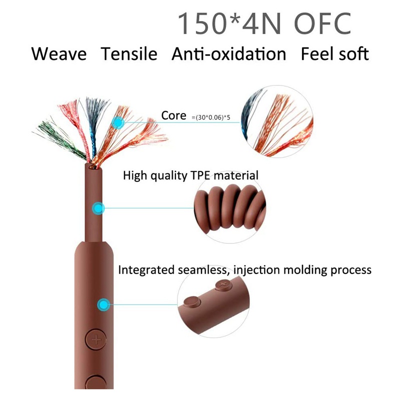 Dây Cáp Âm Thanh Nối Dài Lò Xo 3.5mm Màu Nâu Chuyên Dụng Cho Marshall Major II 2