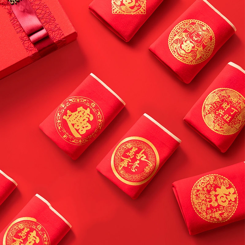 New Birth Year Briefs Red Print Festive Antibacterial Cotton Women's Mid-waist Panties | BigBuy360 - bigbuy360.vn