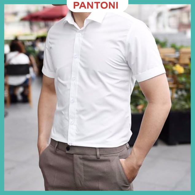 Áo sơ mi nam TAY NGẮN cao cấp - Chất liệu lụa , không nhăn, thoáng mát, thấm hút mồ hôi(SML) | BigBuy360 - bigbuy360.vn