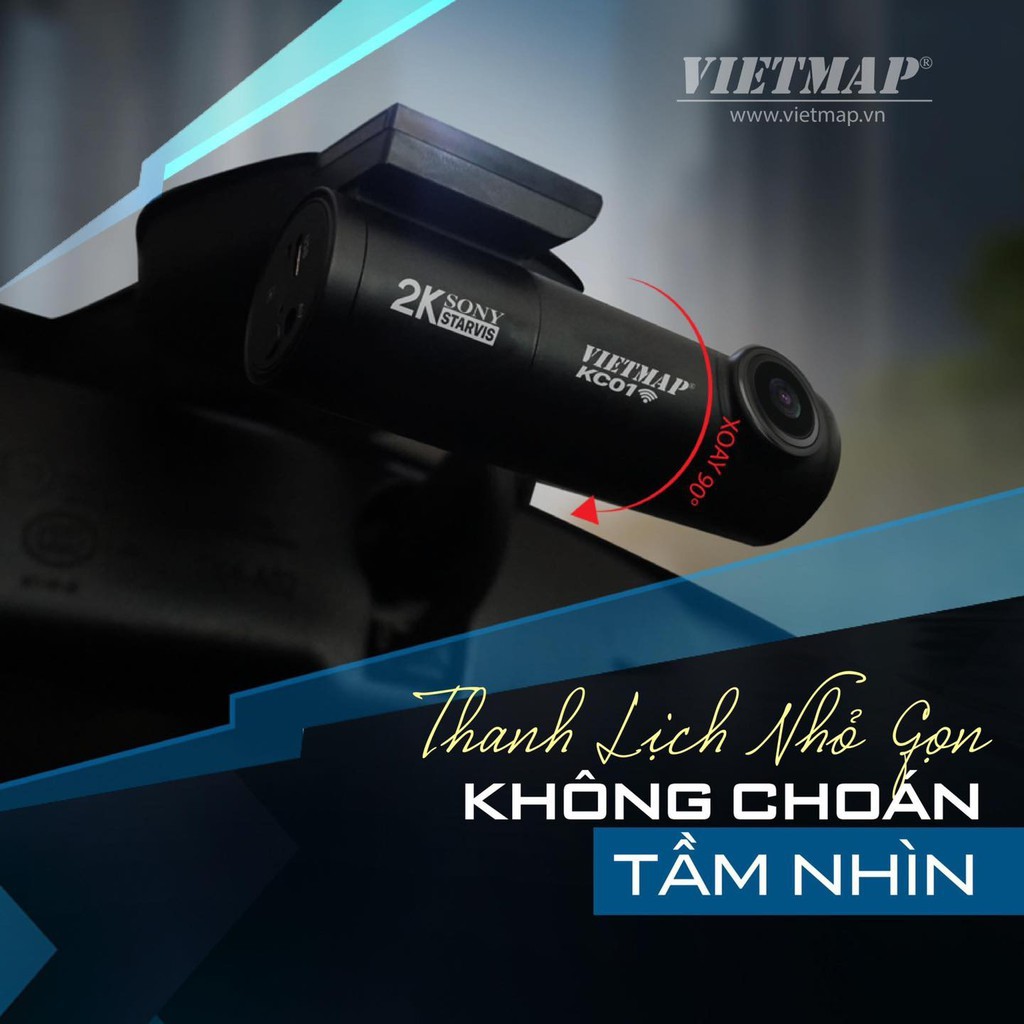 Camera Hành Trình VietMap KC01, Ghi Hình Trước Và Sau Cùng Lúc Full HD 1080P, Hỗ Trợ Thẻ Nhớ MicroSD 128GB | BigBuy360 - bigbuy360.vn