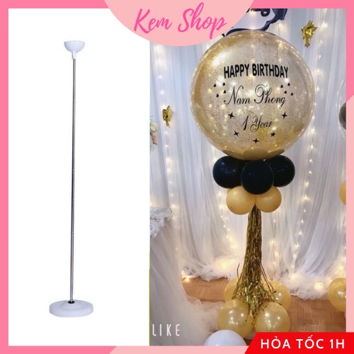 Trụ Bóng Bay Jumbo Khổng Lồ Cao 2m Trang Trí Sinh Nhật Bằng Inox Bền Đẹp Full Bộ - Kemshop K85