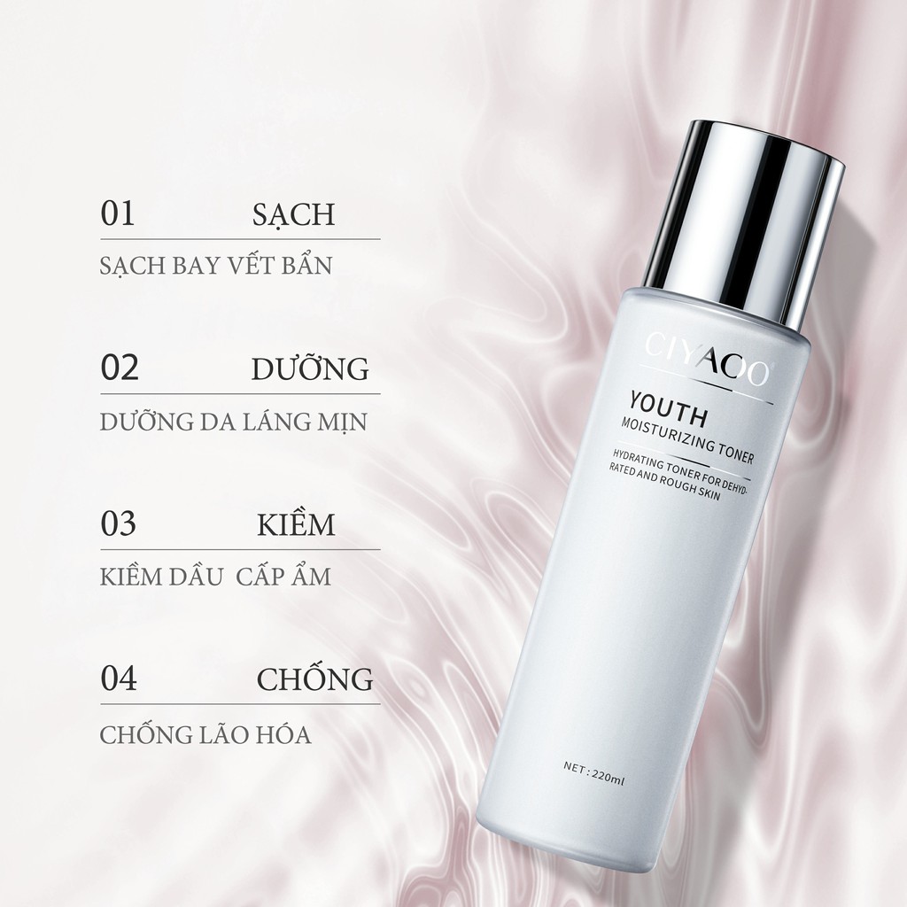 Toner/ Nước Hoa Hồng Dưỡng Ẩm Da Mặt Ciyaoo Moisturizing 220ml Không Cồn