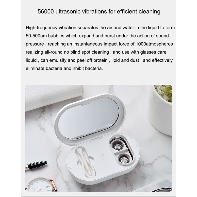 Hộp vệ sinh kính áp tròng bằng sóng siêu âm tần số cao có thể sạc lại Xiaomi chất lượng cao