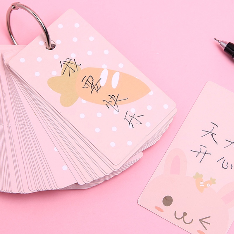 Bộ 50 thẻ ghi chú hình tròn bằng sắt họa tiết hoạt hình