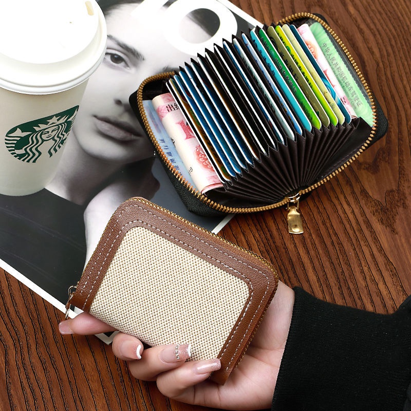 Ví Đựng Thẻ ID / Tiền Xu Chống Khử Từ Phong Cách Retro Cho Nam Và Nữ