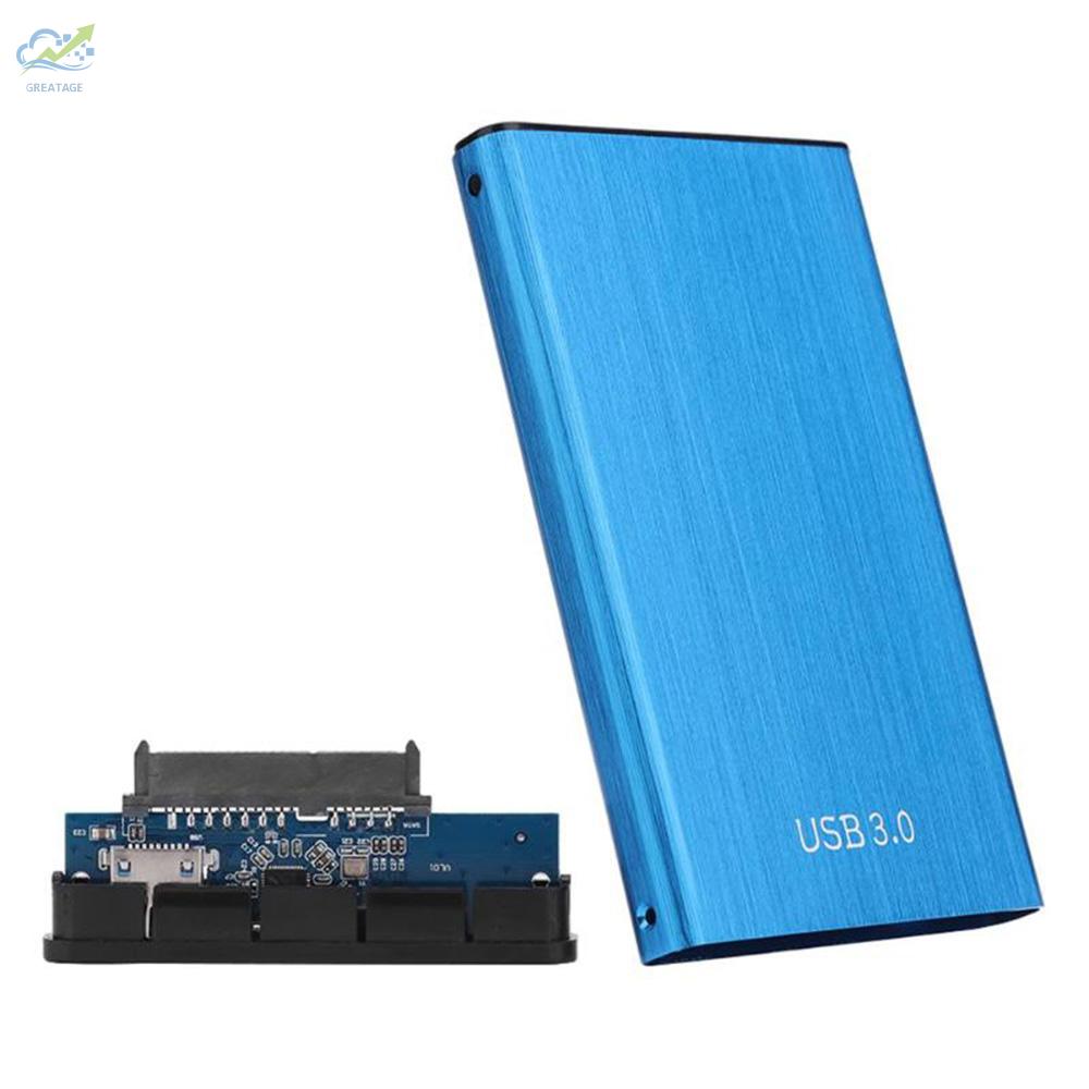 g☼2.5 Inch USB3.0 Hard Drive Box Aluminum Alloy USB3.0 to SATA Serial Hard Drive Box (Blue)