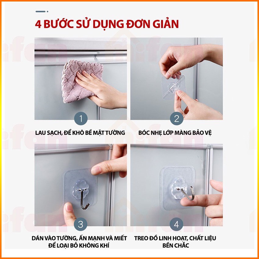 Combo 10 móc dán tường trong suốt Kozemy thánh chịu lực mua lẻ giá sỉ