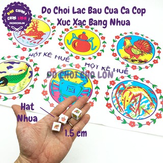Trò chơi lắc bầu cua cá cọp xúc xắc bằng NHỰA size 1.5 cm