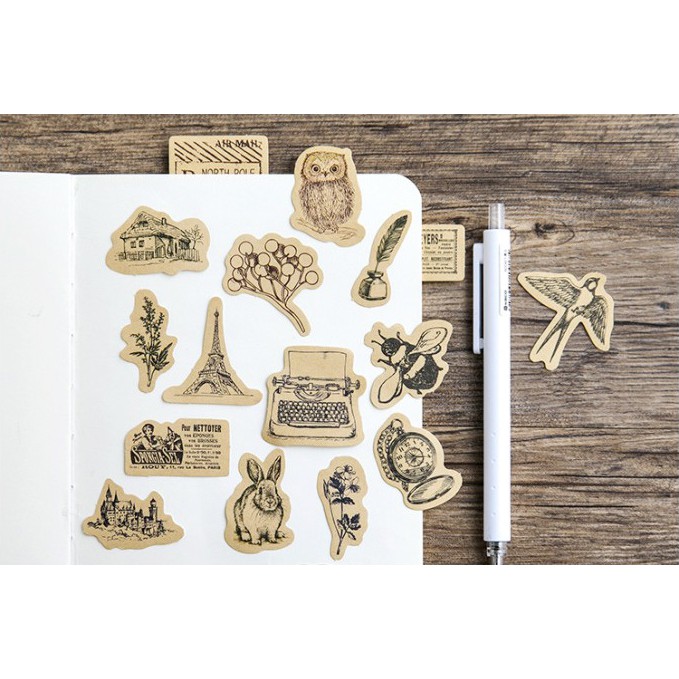 KimiTape Sticker hình dán tem thư vintage con sóc 46 hình