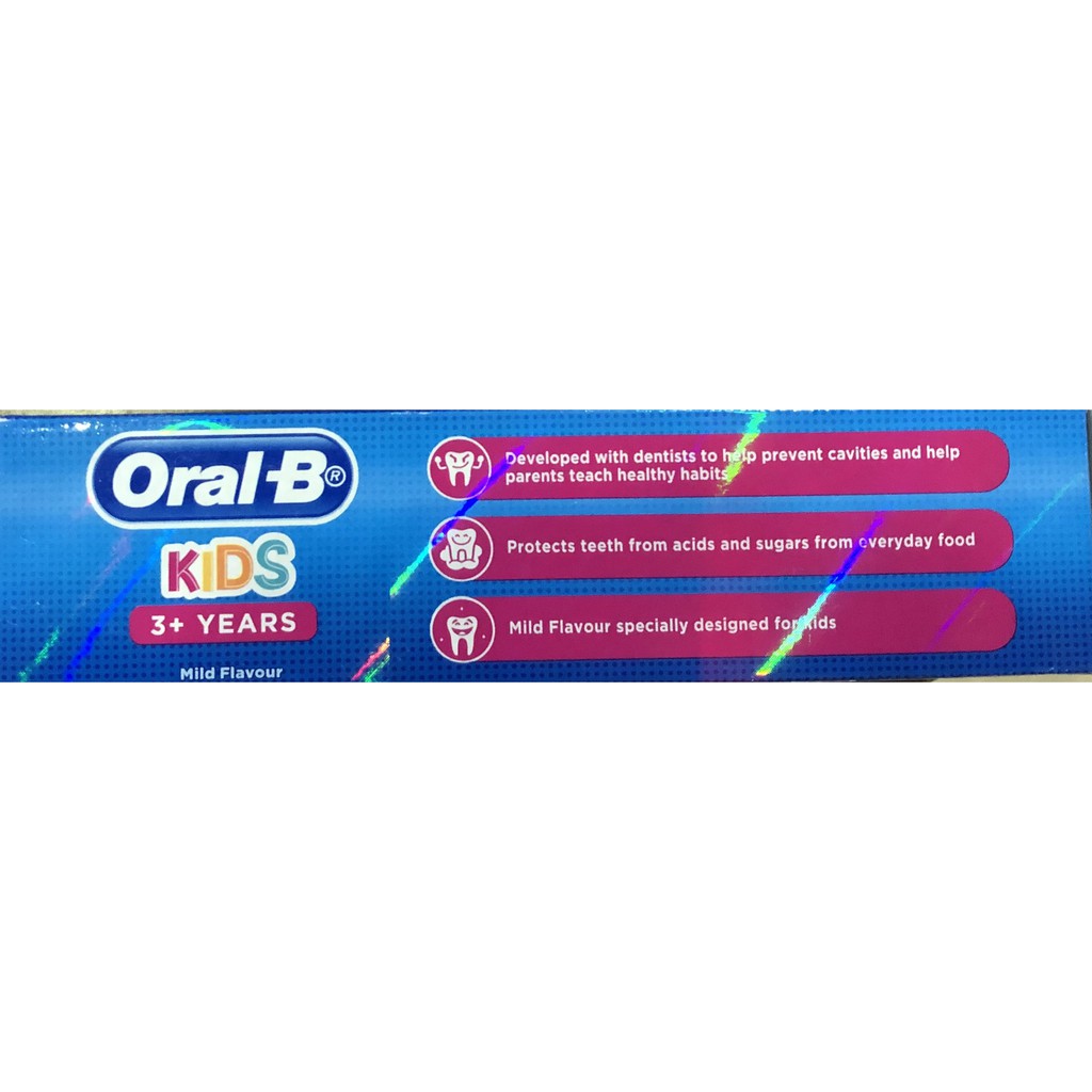 Kem Đánh Răng Trẻ Em ORAL-B Kids 3 & 6 Years Sugar Shield 92G Ngừa Sâu Răng Toàn Diện - Chính Hãng