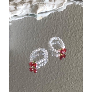 Set vòng cổ, nhẫn handmade Cherry Pon Pon