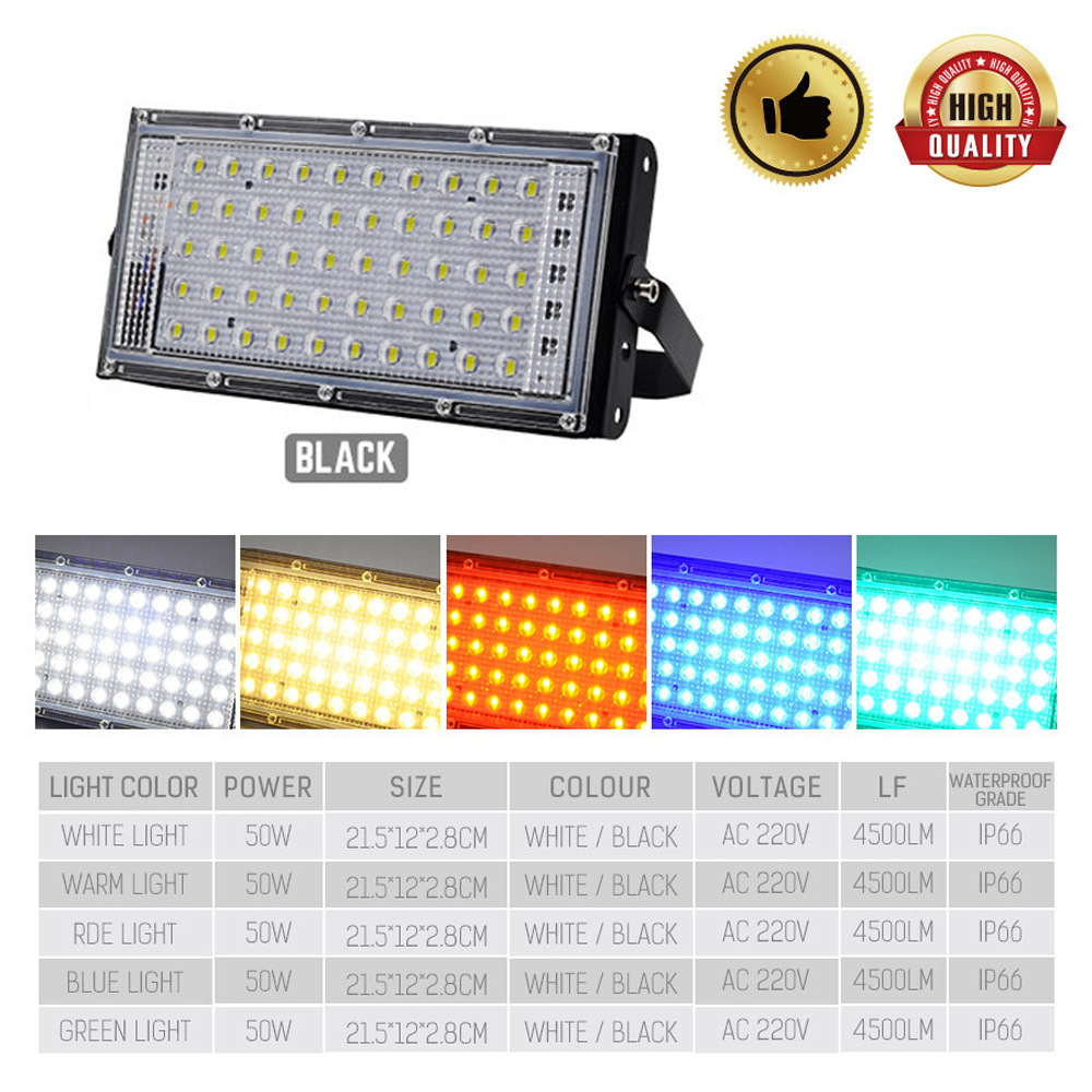 Bảng đèn LED 50W 220-240V màu sáng trắng / vàng thiết kế chống nước tốt