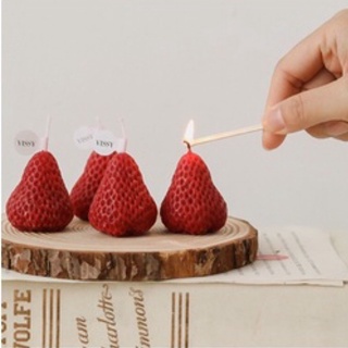 Nến Thơm Strawberry (không khói, hương thơm dễ chịu, giúp thư giãn)