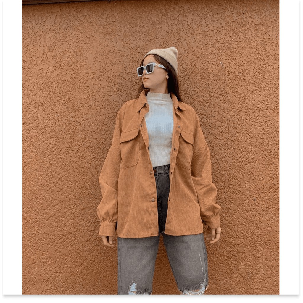 ÁO KHOÁC NHUNG KIÊU SƠ MI VÔ CÙNG XINH XẮN CHO CÁC BẠN NỮ THỜI TRANG MỚI KME