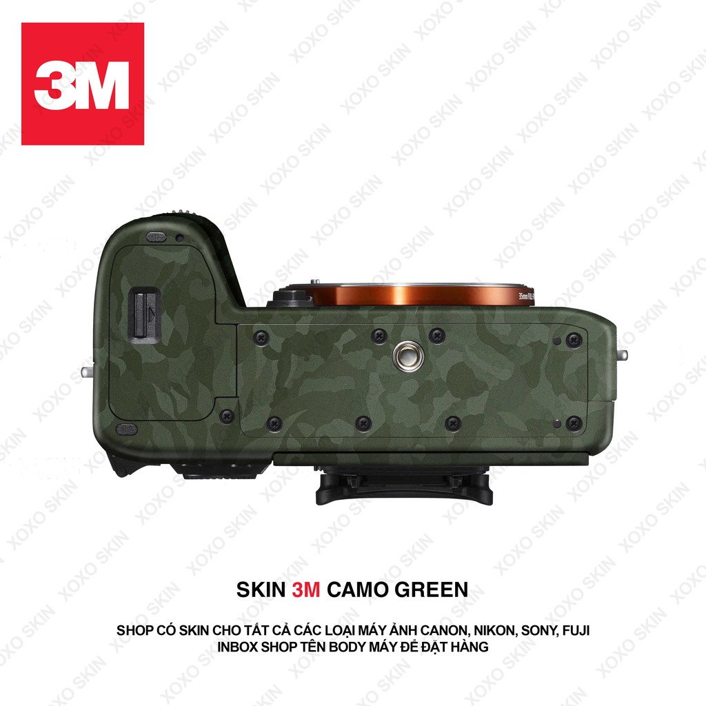 Miếng Dán Skin Máy Ảnh 3M Mẫu Camo Green Có Mẫu Skin Cho Sony, Canon, Nikon, Fuji