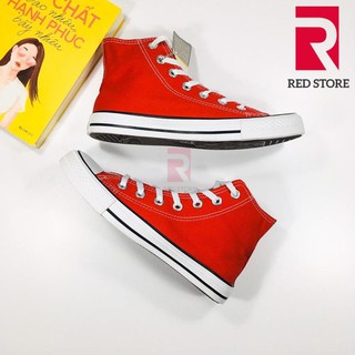 Giày sneaker màu đỏ cổ cao