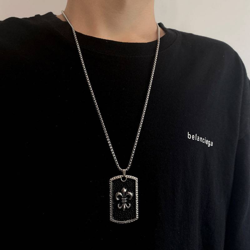 Vòng cổ Thép Titan Mặt Hình Chữ Cái Phong Cách Hip Hop Thời Trang