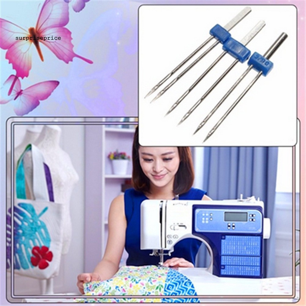 Bộ 3 đầu kim đôi thay thế cho máy may chuyên nghiệp kích thước 2/90 3/90 4/90