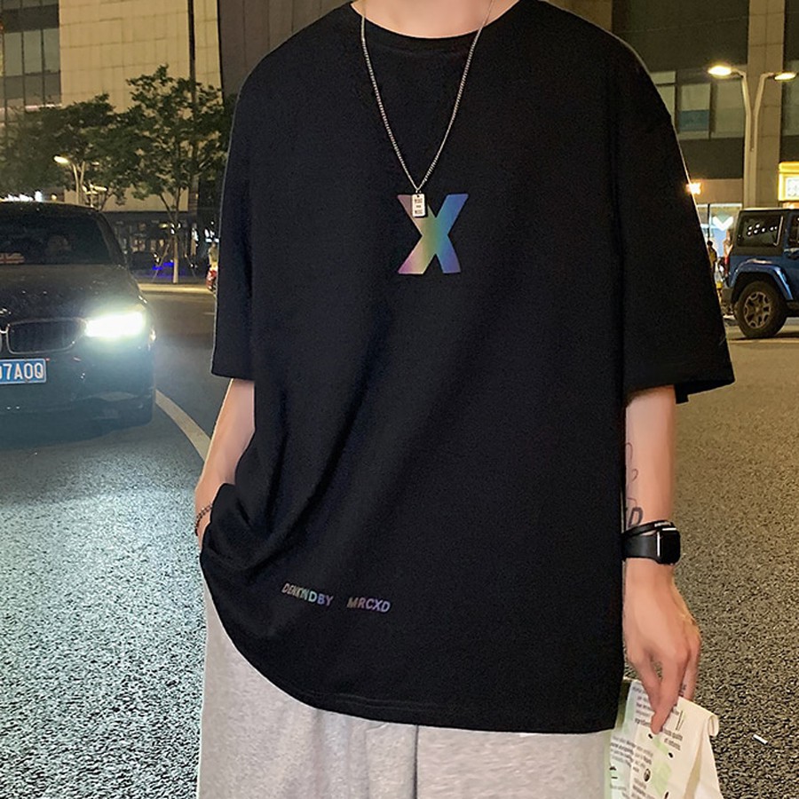 Áo thun Phản Quang Tay Lỡ Unisex Nam Nữ X