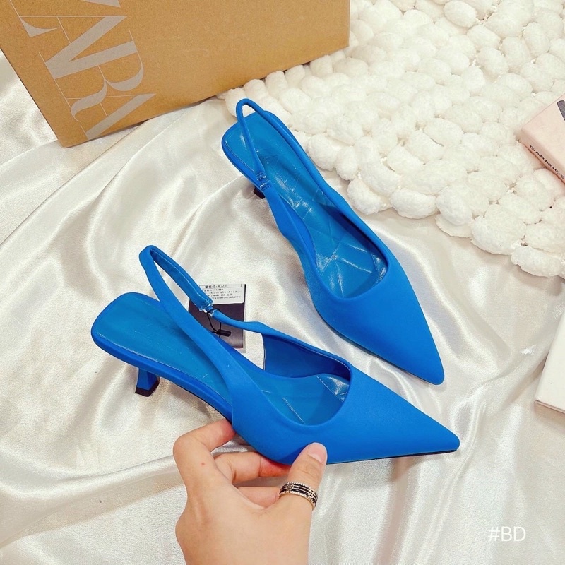 Sandan gót zara màu xanh coban