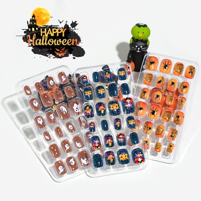 Móng Tay Giả Dạng Nhấn Nhiều Màu Sắc Dùng Hóa Trang Halloween Cho Người Lớn Và Trẻ Em