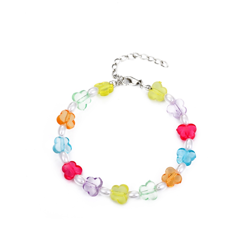(0370) Vòng Cổ Và Lắc Chân Nhựa Resin Ngọc Đính Hạt 🦋 Màu Sắc