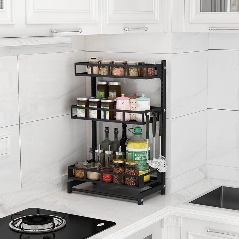 Kệ Để Chén Đĩa 2 Tầng Thông Minh Chất Liệu Thép Sơn Đen Tĩnh Điện Cao Cấp