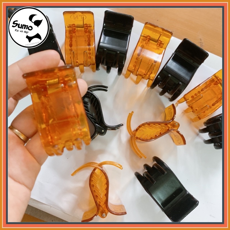 Kẹp tóc càng cua 3 răng, 5 răng trơn/nhám đen lì phong cách hàn quốc.