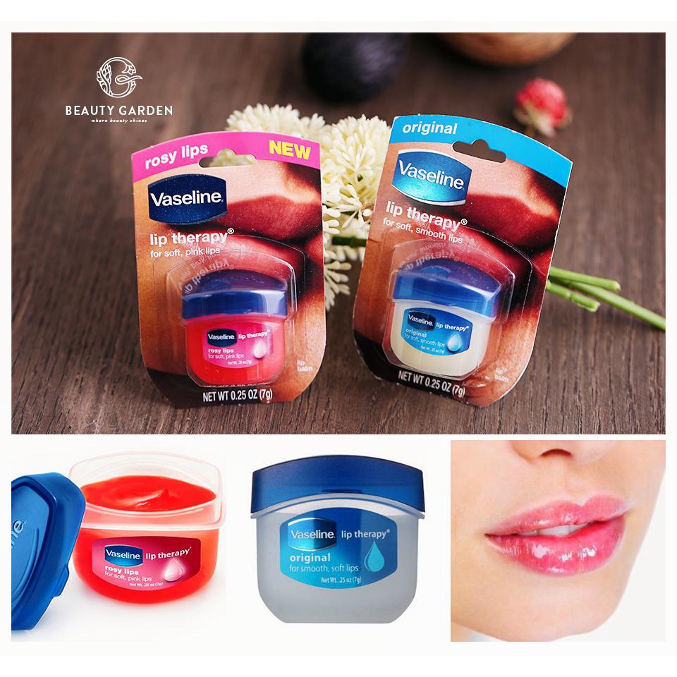 Son dưỡng môi vaseline hương ca cao - original - vani - rosy lips 7g usa