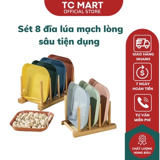 Set 8 Đĩa Lúa Mạch Sâu Lòng Màu PASTAL Siêu Xinh - Đĩa Lúa mạch Hình Vuông Đựng Thức Ăn, Hoa Quả, Bánh Kẹo
