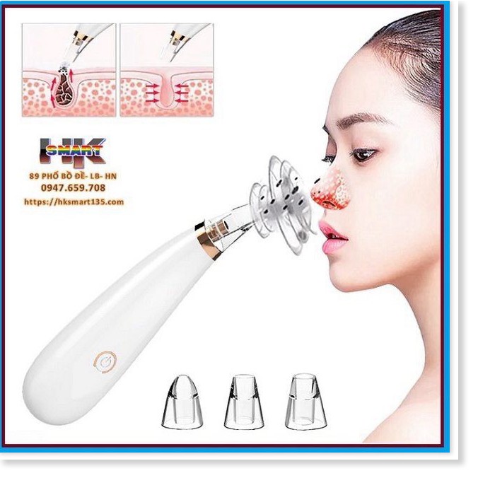 Máy hút mụn mini cầm tay loại 1 ( có 3 đầu thay thế )