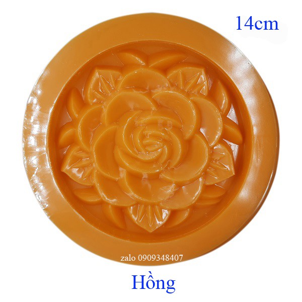 KHUÔN XÔI TRÒN HOA HỒNG 14cm