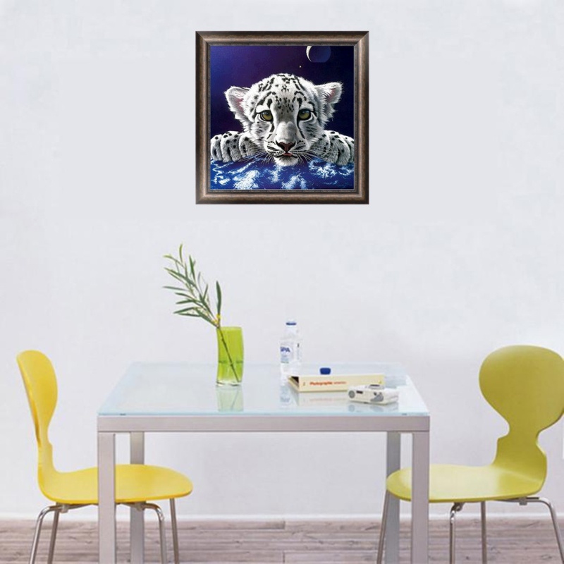 Tranh Thêu Chữ Thập Đính Đá Kim Cương 5D Hình Vẽ Hổ