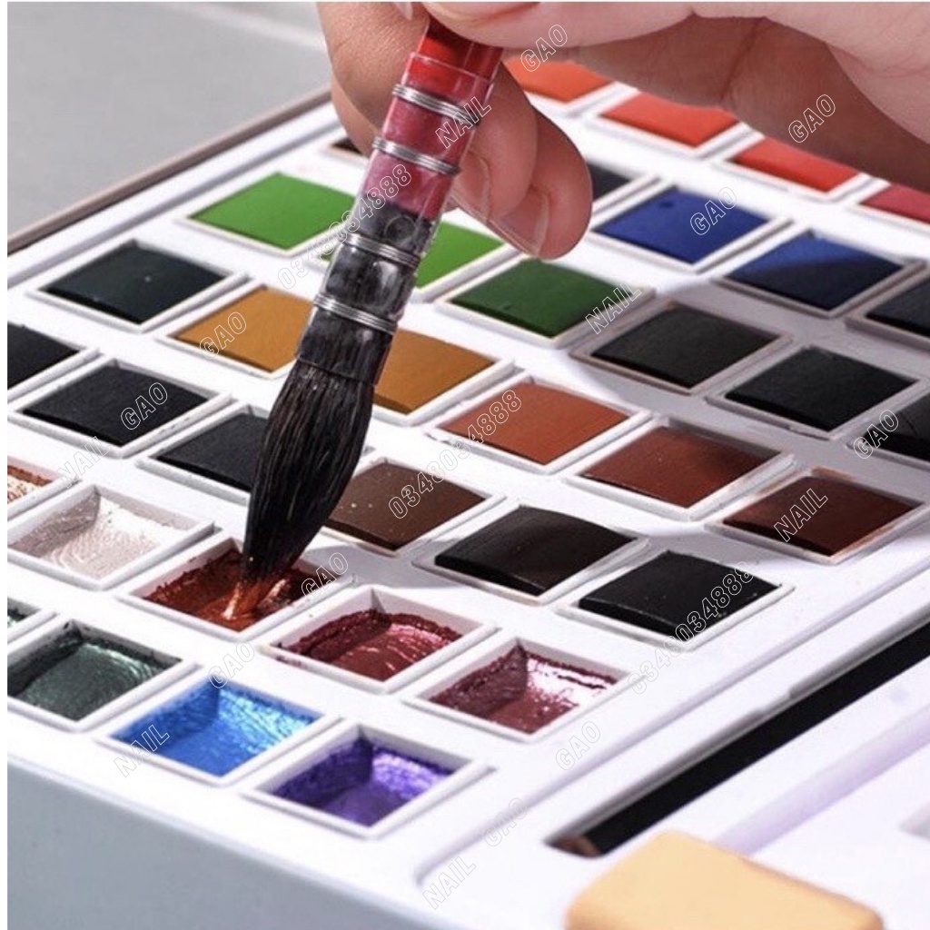 Sét  sơn nước,màu loang nhũ trang trí móng tay 36 màu kèm phụ kiện hót hít