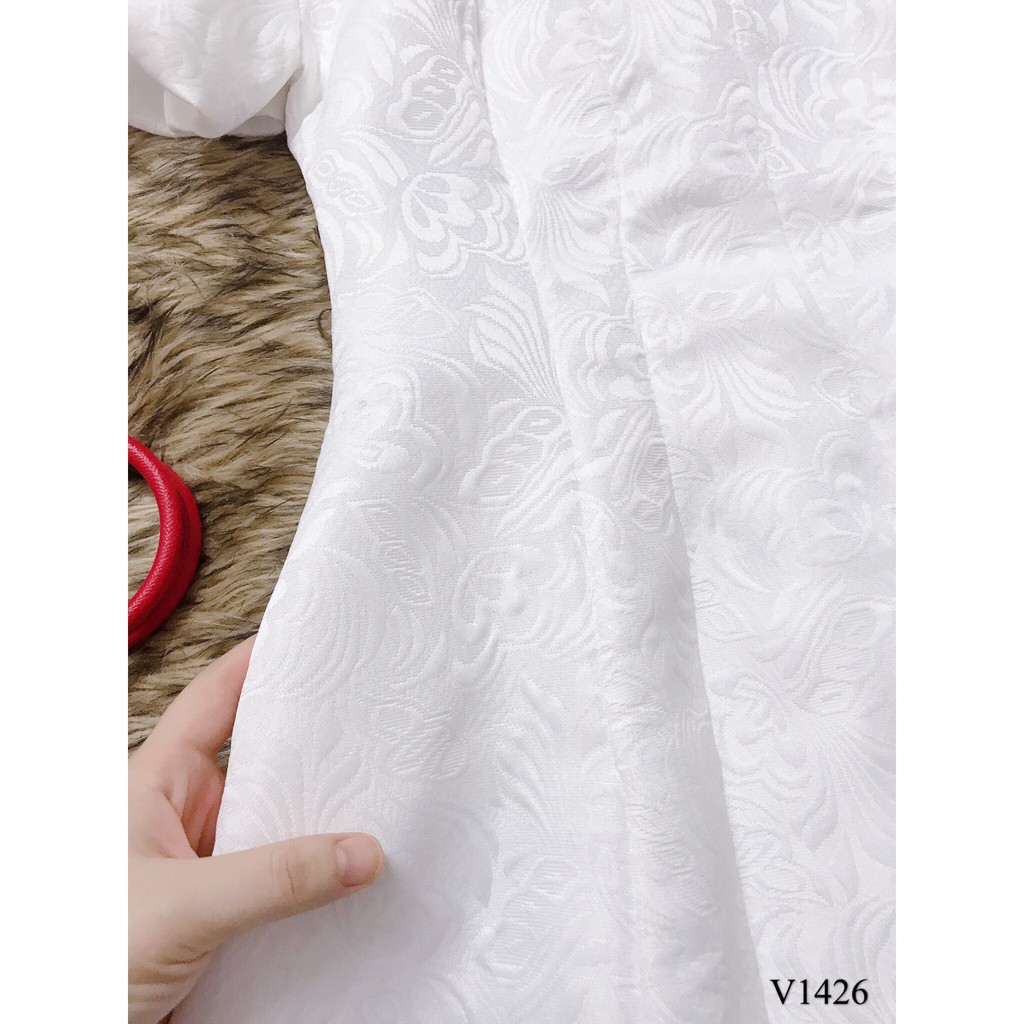 Váy xòe trắng cổ chữ U V1426 - Đẹp Shop DVC (Kèm ảnh thật trải sàn do shop tự chụp) | BigBuy360 - bigbuy360.vn