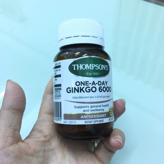 Hop dung Bổ não Ginkgo Biloba 6000 Thompson's Úc - 60 viên