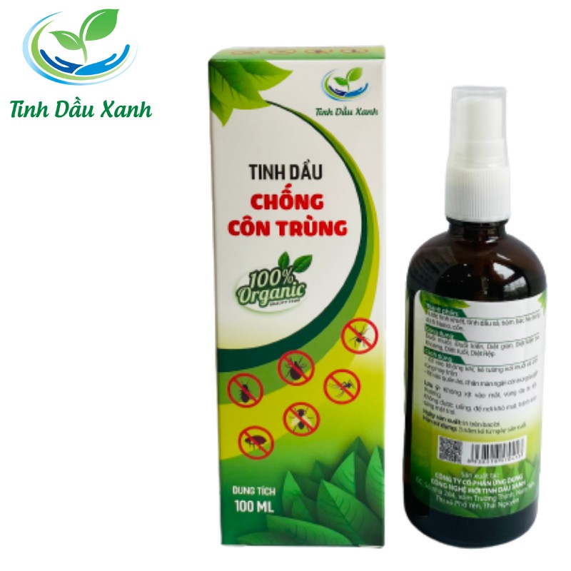 Tinh dầu chống côn trùng chính hãng tinh dầu xanh loại 100ml  giúp đuổi muỗi, công trùng 100% thiên nhiên