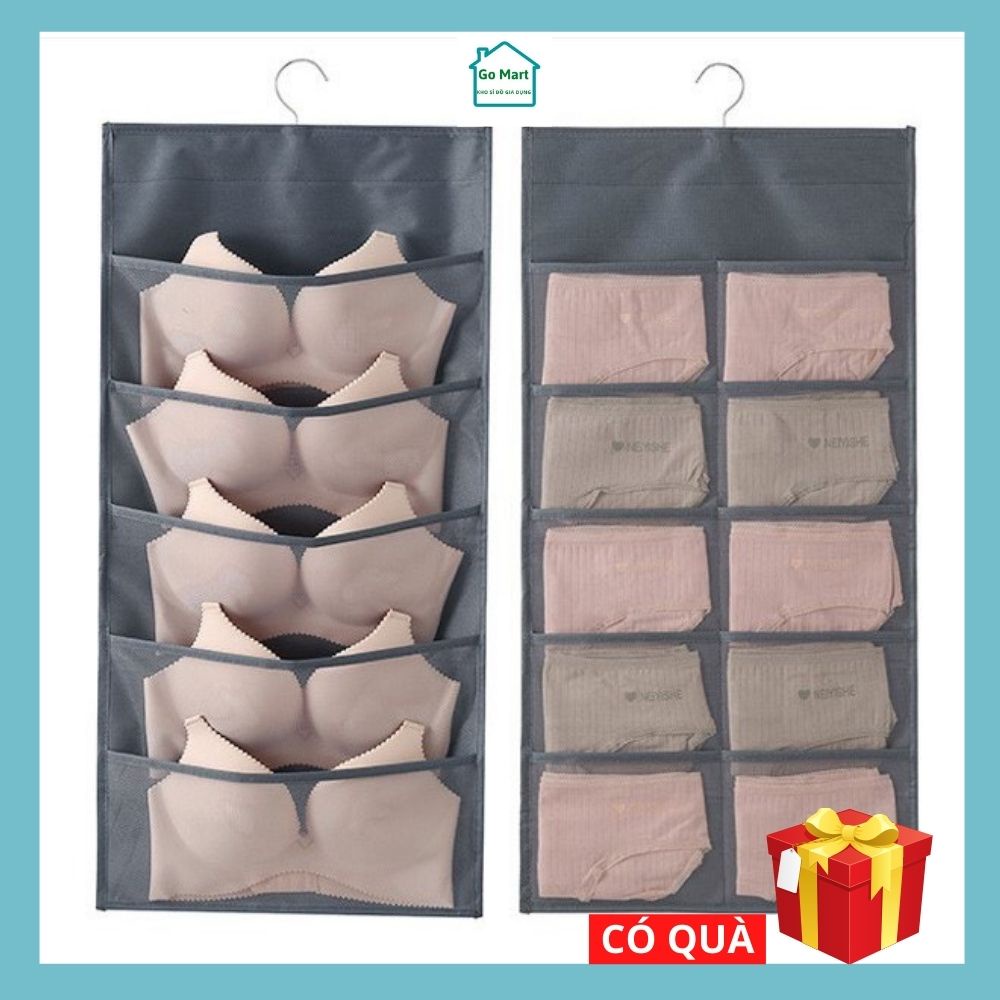 Túi treo đồ lót, 2 mặt 15 ngăn móc treo, 1 mặt đựng đồ lót 1 mặt đựng tất...vv tiện lợi tiết kiệm diện tích