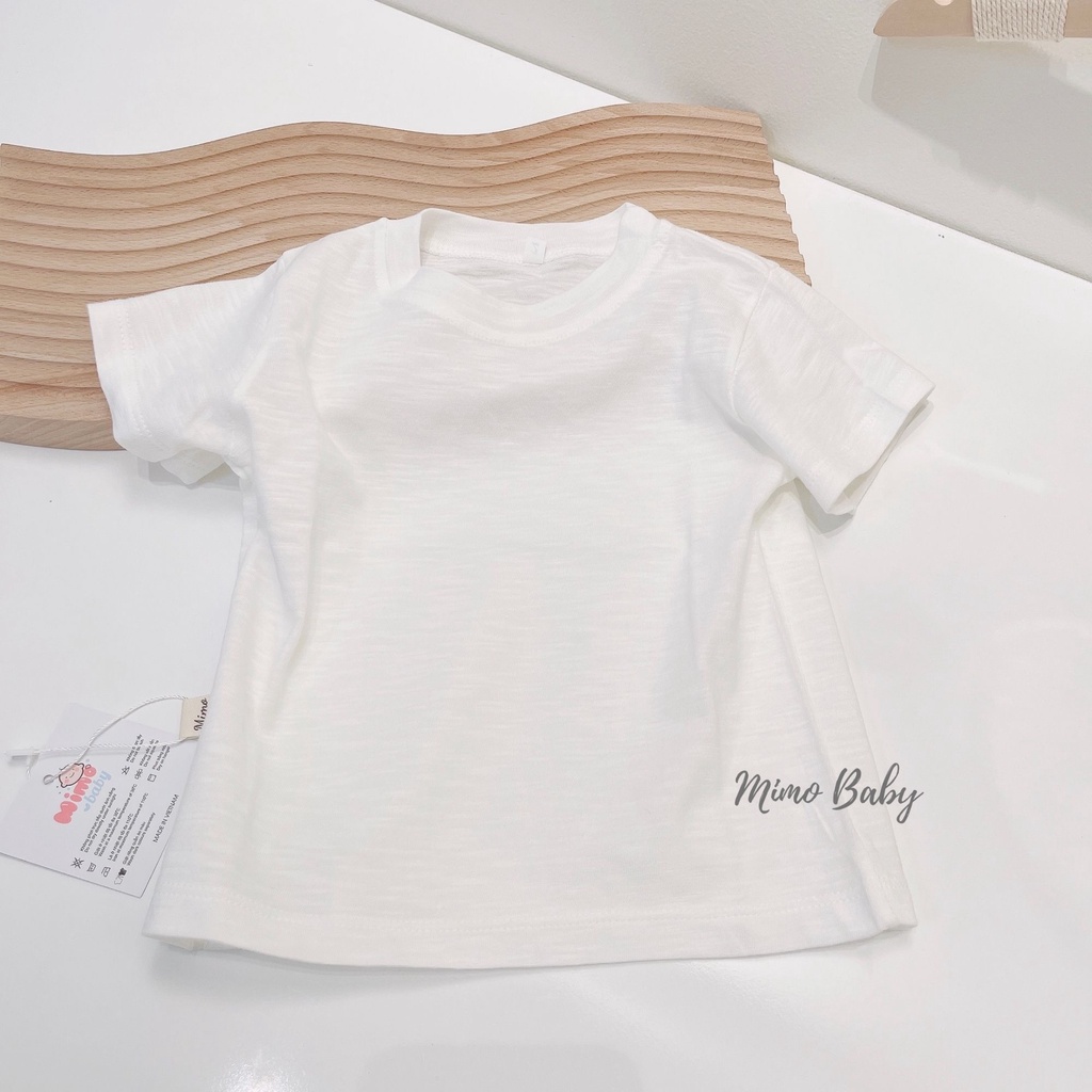 Áo cotton cộc tay màu trắng trơn mùa hè cho bé QA28 Mimo Baby