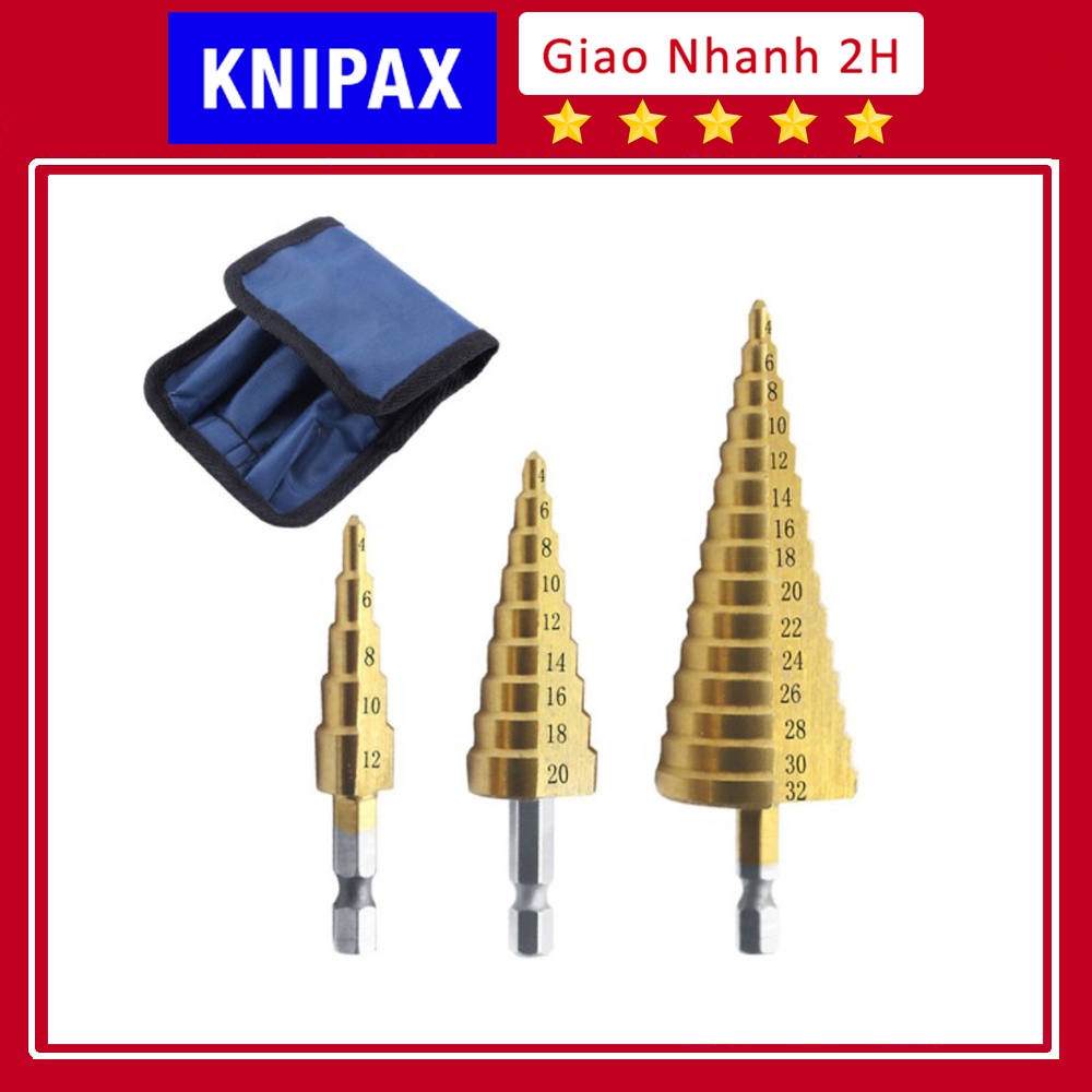 Mũi Khoan Tháp Chuôi Lục Giác Thép Gió HSS Mạ Titan 4-32mm Khoan Nhôm, Nhựa, Gỗ