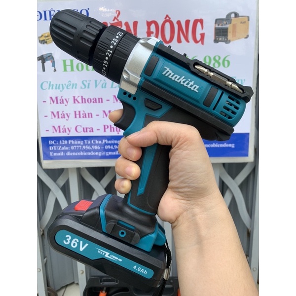 Máy khoan pin 🎀 FREESHIP 🎀 Tặng đầy đủ phụ kiện Máy khoan pin Bêtông cầm tay MAKITA 36V Thái Lan