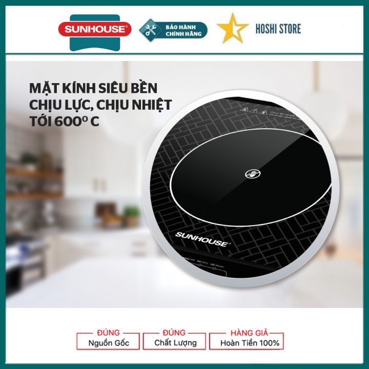 Bếp hồng ngoại cơ SUNHOUSE SHD6011, mặt bếp cường lực siêu bền chịu nhiệt, dùng được tất cả các loại nồi