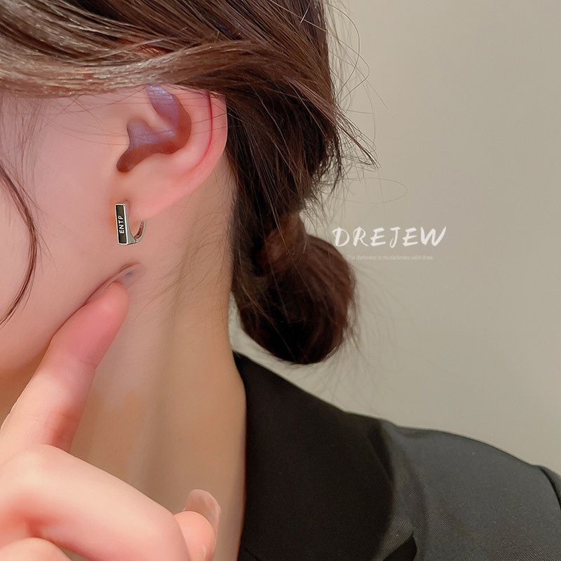 DREJEW Bông Tai Chữ Thời Trang Hàn Quốc Dễ Phối Đồ