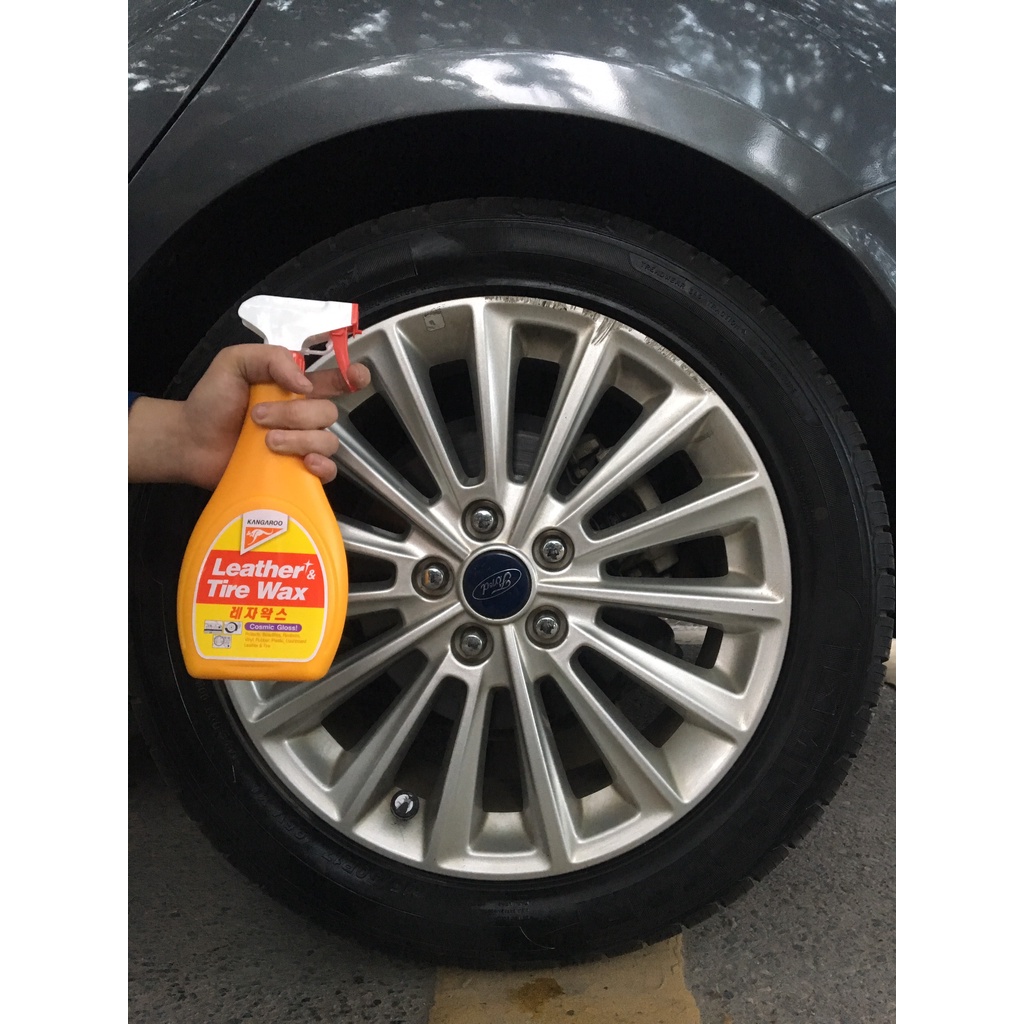 Xịt bóng da, nhựa, lốp xe đa năng Leather &amp; Tirewax Klink cho xe luôn sáng bóng như mới,  dd dạng sữa dễ dàng sử dụng