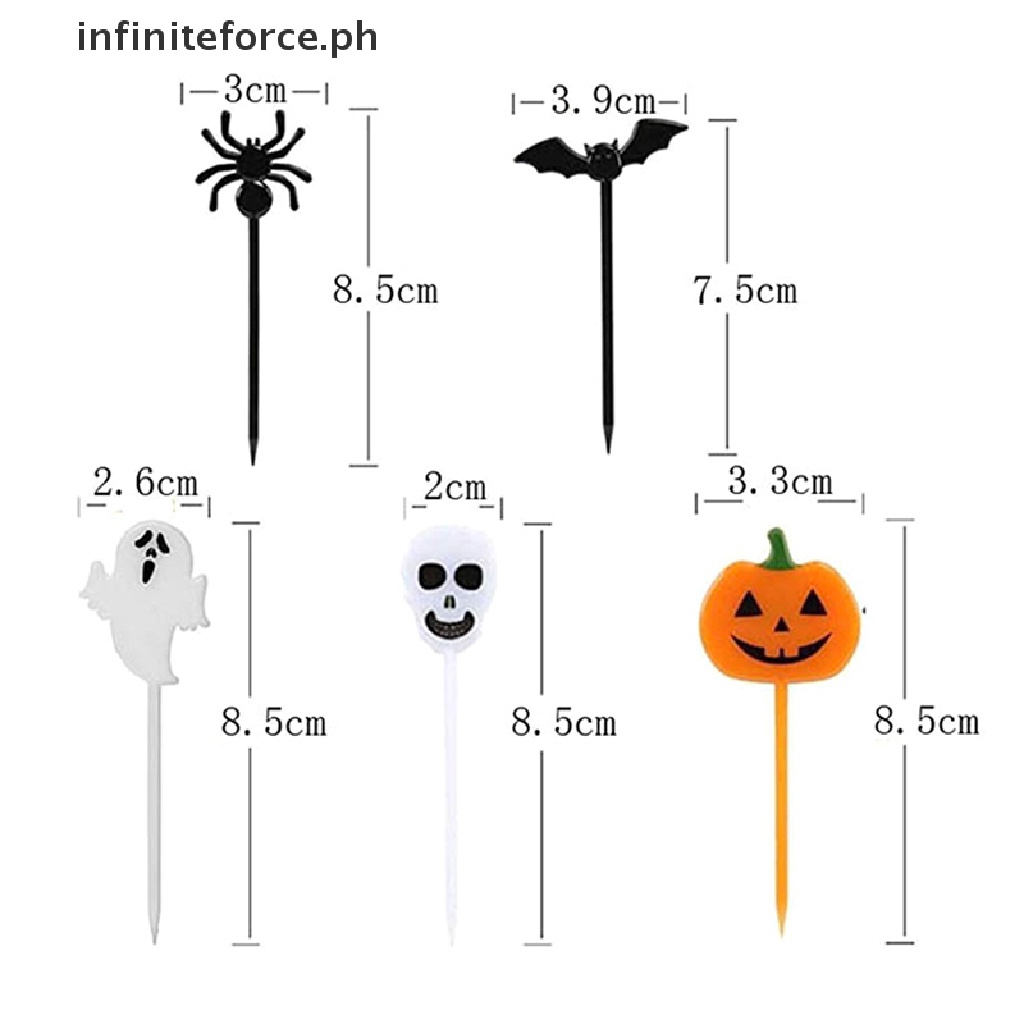 [IN]#Set 10 Nĩa Ăn Tráng Miệng Họa Tiết Hoạt Hình Phong Cách Halloween