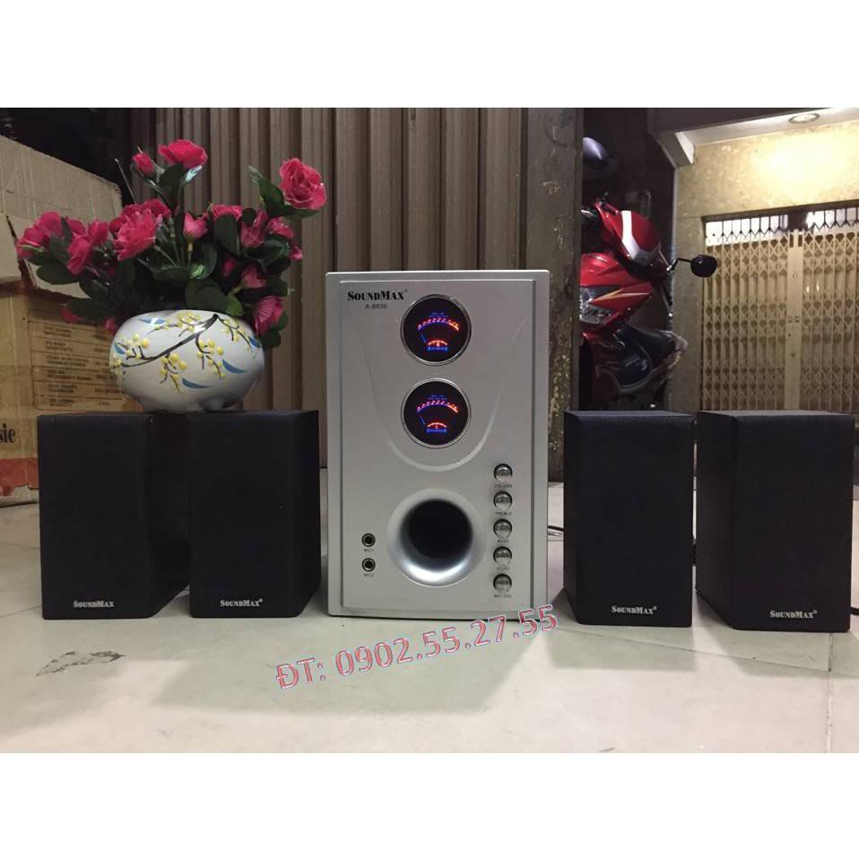 Loa SOUNDMAX cao cấp 8800 4.1 có màn hình gắn được 2 micro