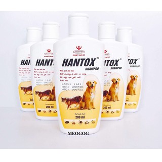 Sữa Tắm Trị Ve Rận Bọ Chét Chó Mèo Hantox Shampoo Vàng 200ml MEOGOG